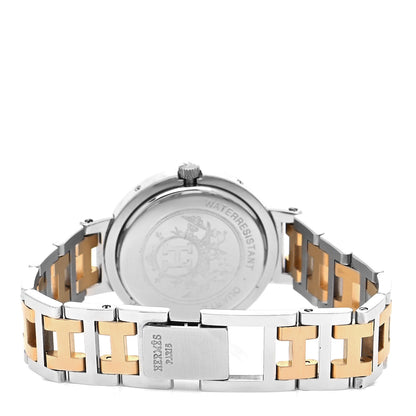 Hermes Stainless Steel 30mm Clipper Quartz Watch Gold 3 of 4