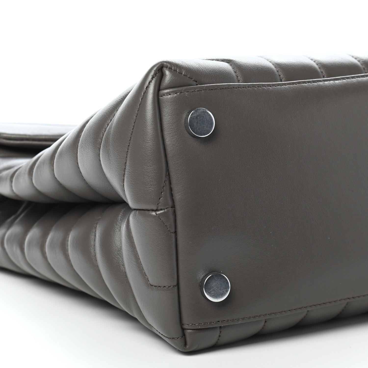 Saint Laurent Calfskin Y Quilted Monogram Large Loulou Chain Satchel Asphalt 7 of 8