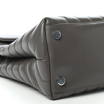 Saint Laurent Calfskin Y Quilted Monogram Large Loulou Chain Satchel Asphalt 7 of 8