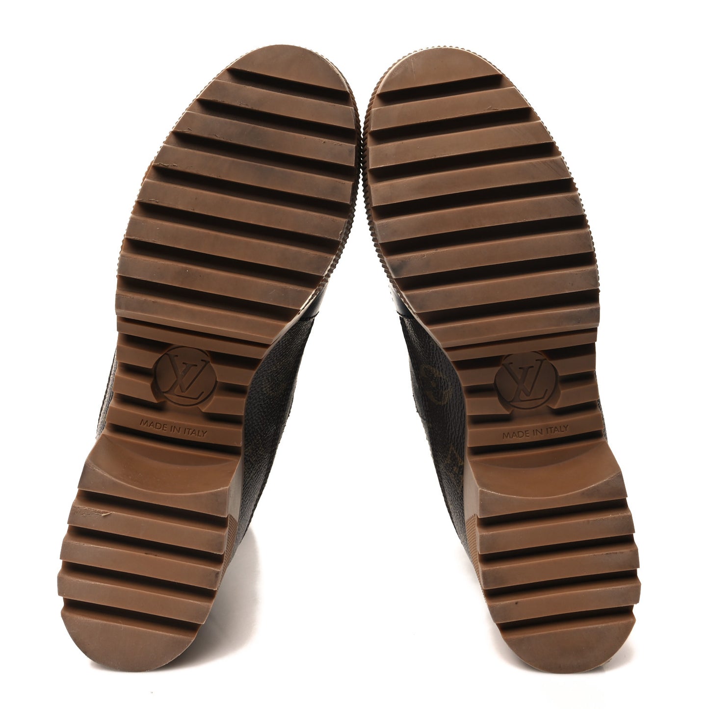 Suede Calfskin Monogram Laureate Platform Desert Boots 40 Grey