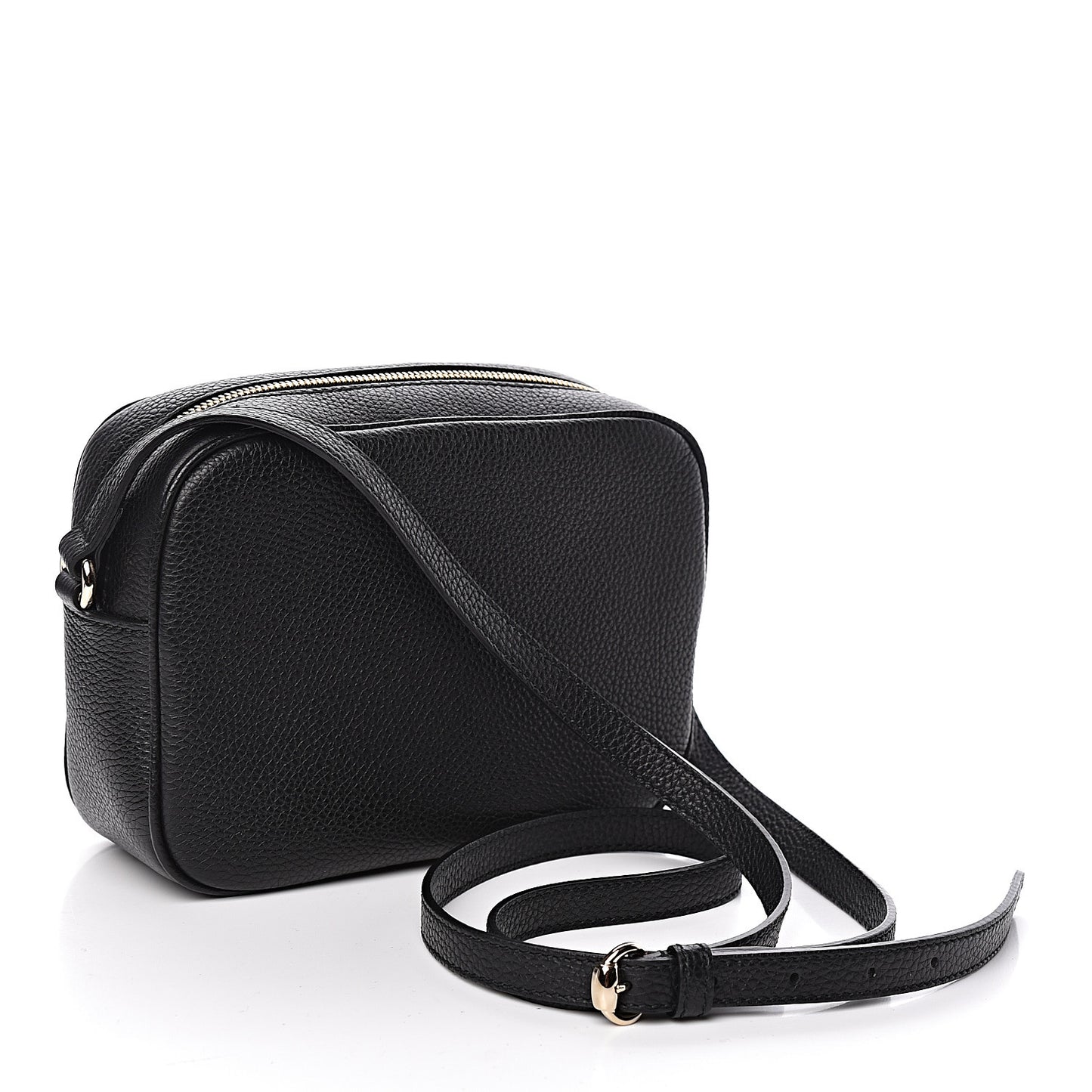 Pebbled Calfskin Small Soho Disco Bag Black