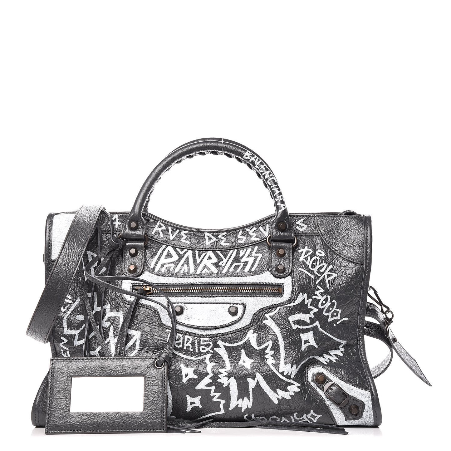 Agneau Arena Graffiti All Over Classic Hardware City Gris Fossile White
