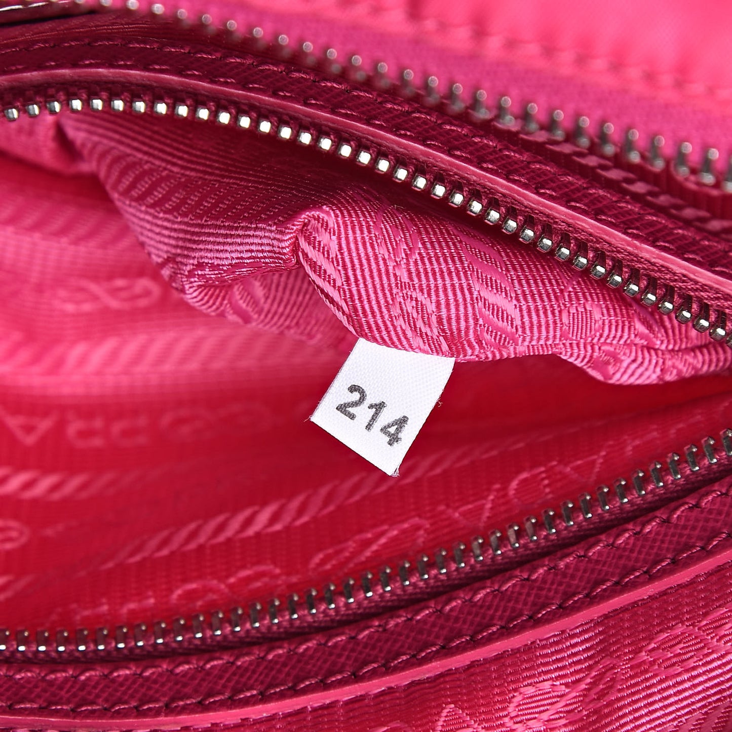 Nylon Saffiano Vela Double Zip Crossbody Bag Fuxia