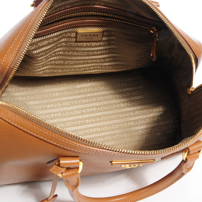 Prada Saffiano Lux Bowler Caramel 6 of 9