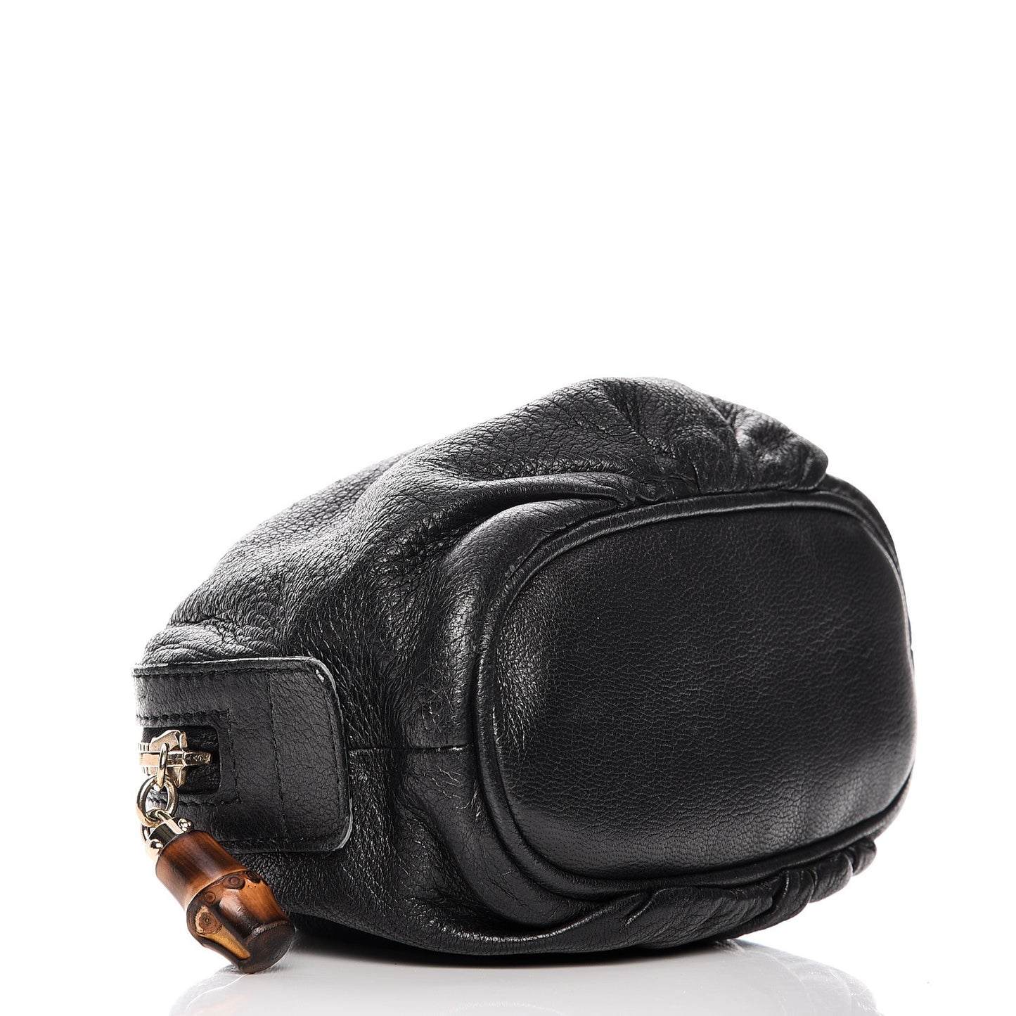 Deerskin Medium Bamboo Cosmetic Case Black