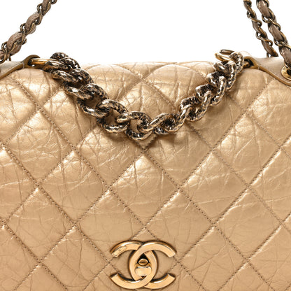 Chanel Aged Calfskin Quilted Medium Pondichery Flap Gold 8 of 10