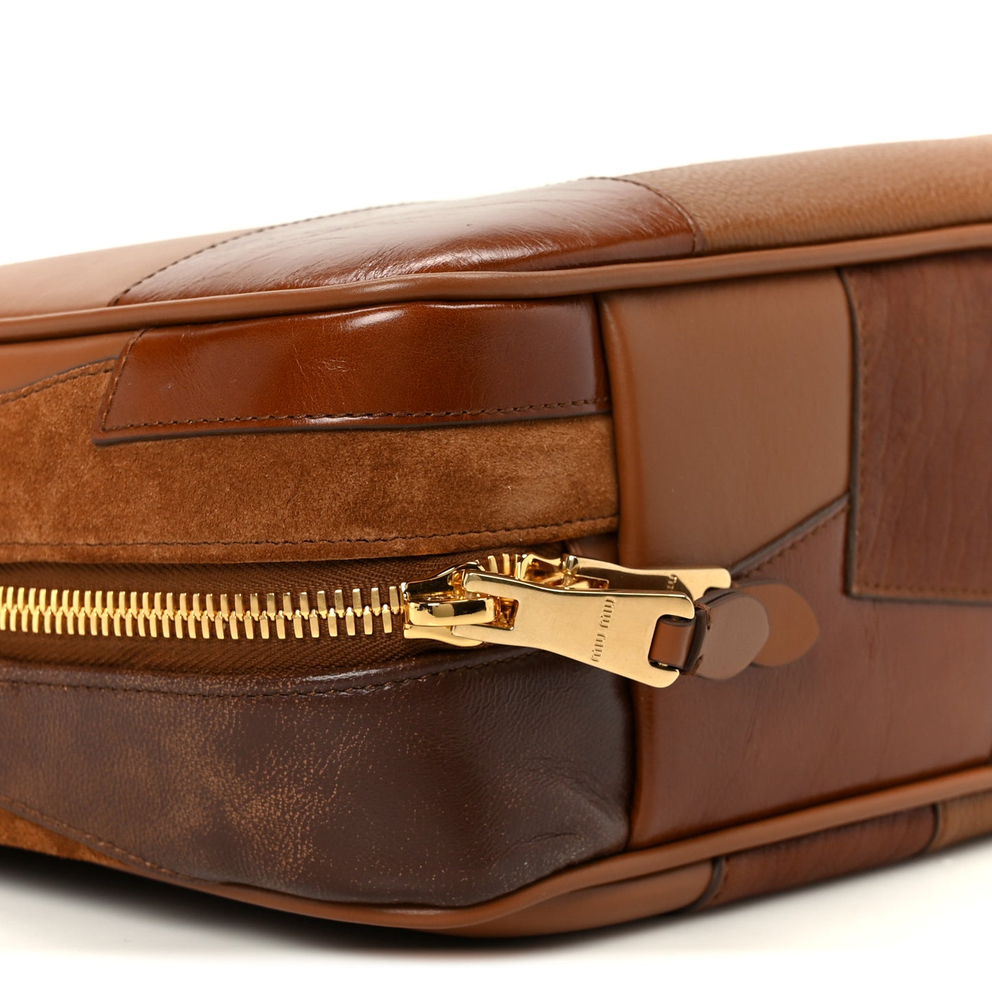 Nappa Patchwork Medium Beau Top Handle Bag Cognac