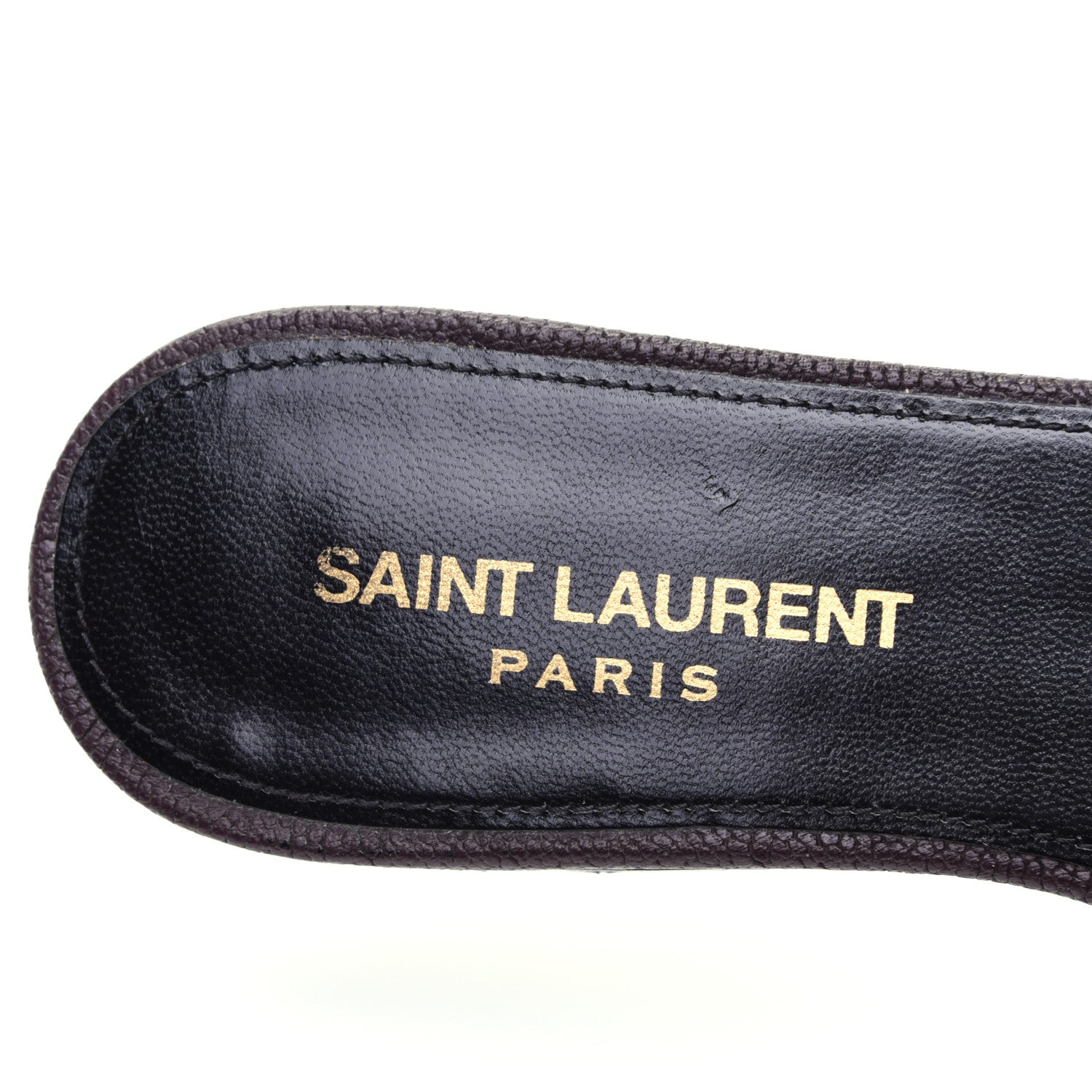 Saint Laurent Grain De Poudre Nu Pied 05 Slide Sandals 36 Burgundy 6 of 12