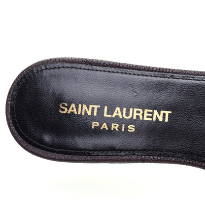 Saint Laurent Grain De Poudre Nu Pied 05 Slide Sandals 36 Burgundy 6 of 12