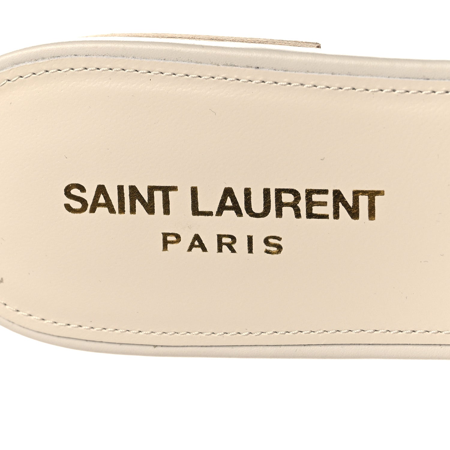 Saint Laurent Calfskin Tribute 05 Slide Sandals 40.5 Porcellana 9 of 10