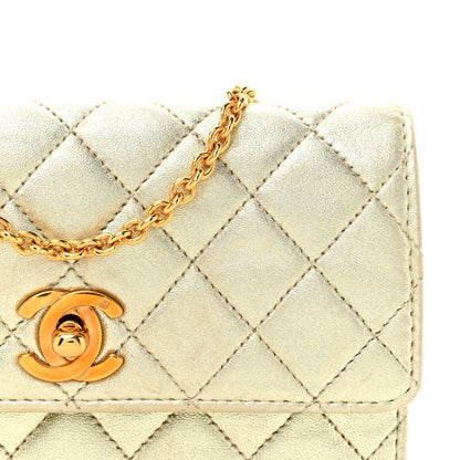 Chanel Metallic Lambskin Quilted Mini Flap Gold 8 of 12