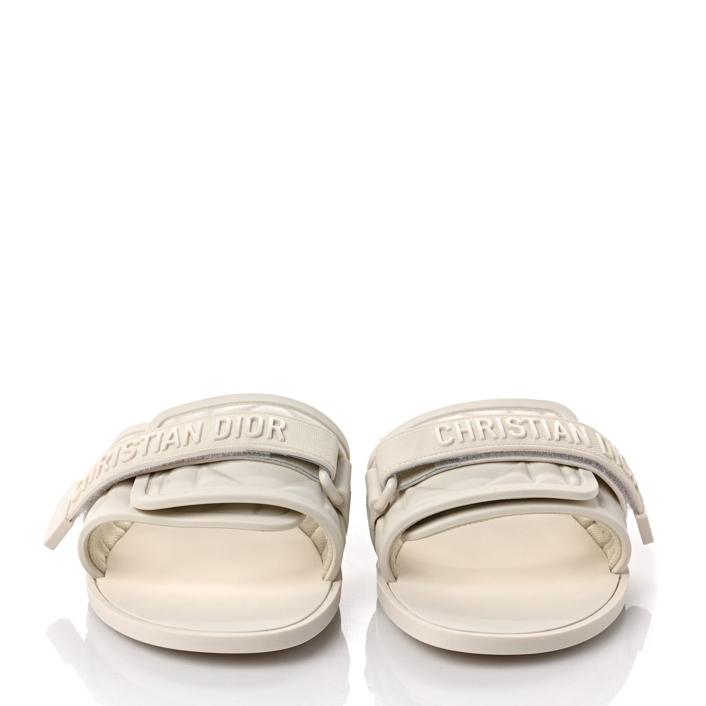 Rubber Macrocannage Dio(r)evolution Slide Sandals 41 Off White