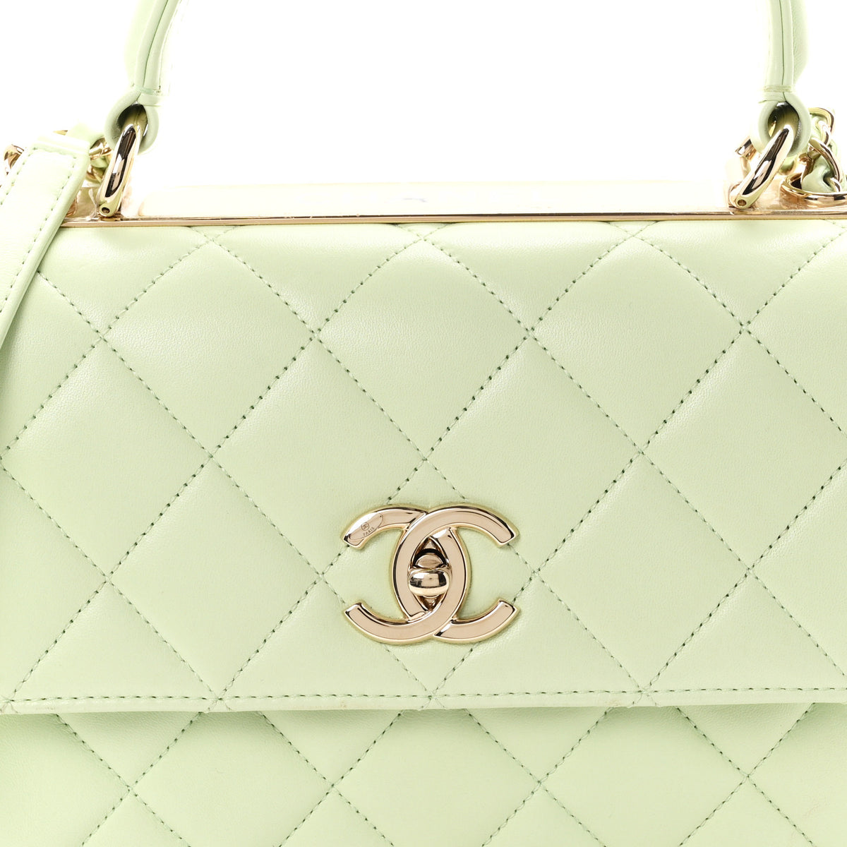 Chanel Lambskin Quilted Small Trendy CC Flap Dual Handle Bag Light Green 8 of 11