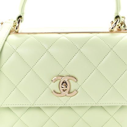 Chanel Lambskin Quilted Small Trendy CC Flap Dual Handle Bag Light Green 8 of 11