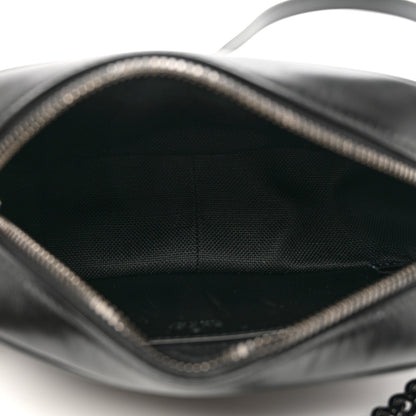 Gucci Calfskin Matelasse Monochrome Mini GG Marmont Chain Shoulder Bag Black 4 of 7