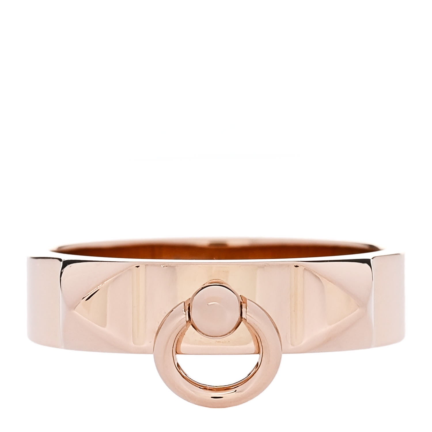 Hermes 18K Rose Gold PM Collier De Chien Ring 57 8 1 of 4