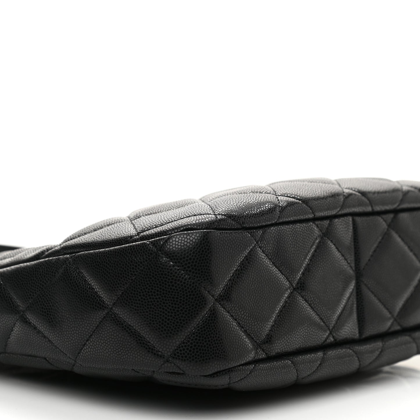 Caviar Quilted Twist Your Buttons Hobo Black