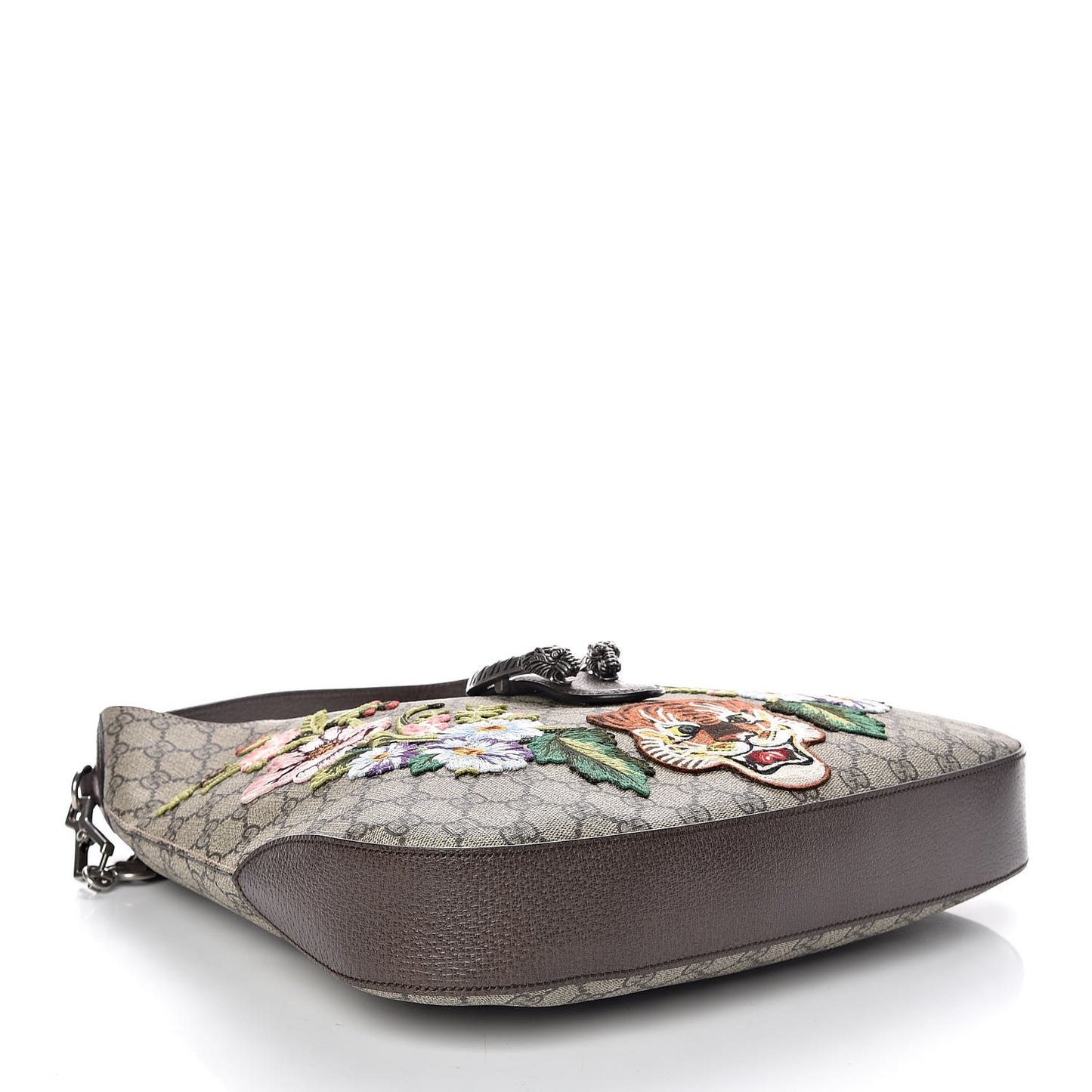 GG Supreme Monogram Web Embroidered Medium Dionysus Hobo Beige New Acero Multicolor
