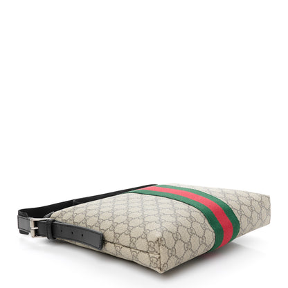 Gucci GG Supreme Monogram Web Messenger Bag Black 4 of 10