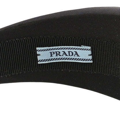 Prada Re-Nylon Metal Triangle Logo Headband Black 6 of 8