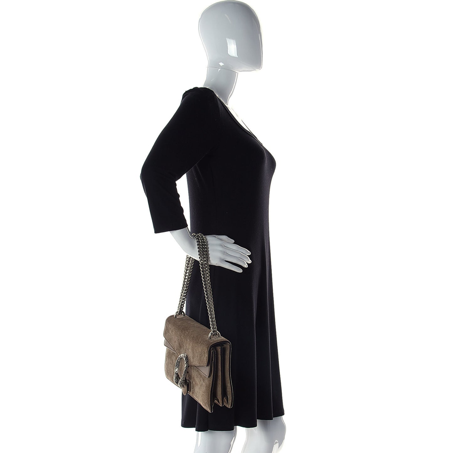 Suede Small Dionysus Shoulder Bag Taupe