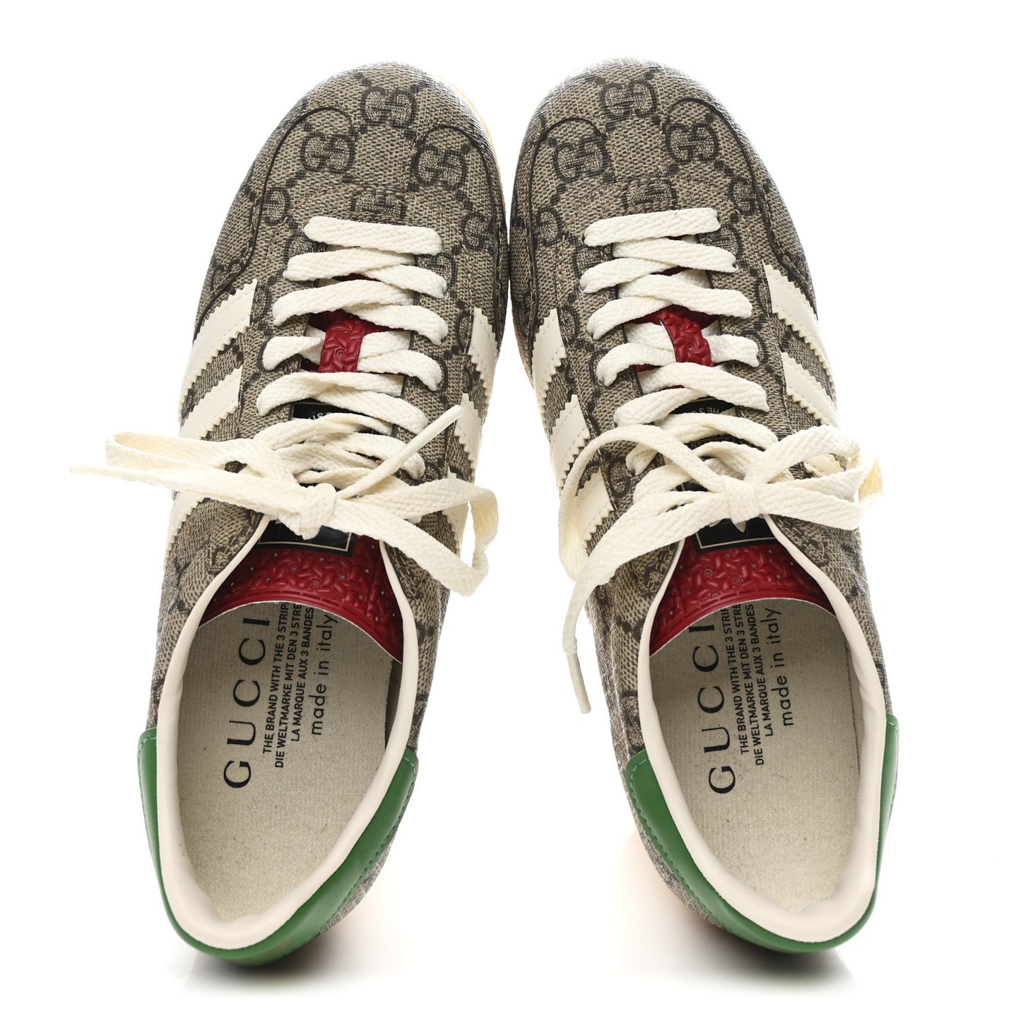 X ADIDAS GG Supreme Monogram Gazelle Wedge Sneakers 36.5 Beige Ebony Off White New Shamarock