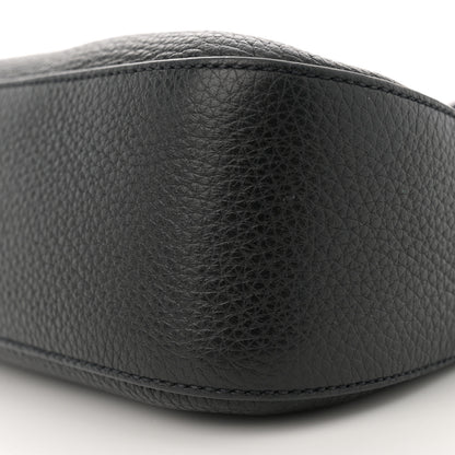 Prada Vitello Daino Soft Zippered Hobo Shoulder Bag Black 10 of 11