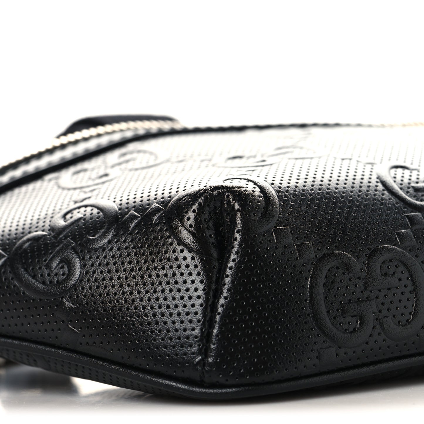 Calfskin GG Tennis Embossed Belt Bag Black