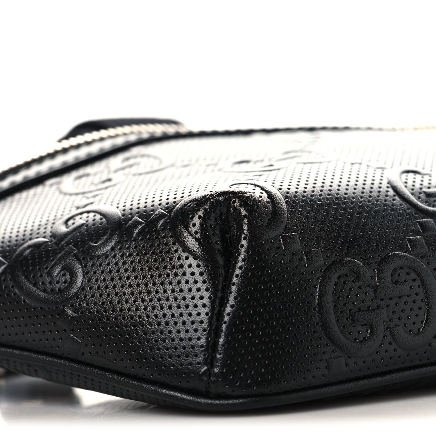 Gucci Calfskin GG Tennis Embossed Belt Bag Black 9 of 10