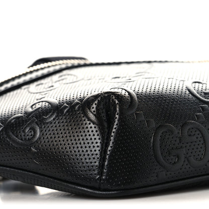 Gucci Calfskin GG Tennis Embossed Belt Bag Black 9 of 10