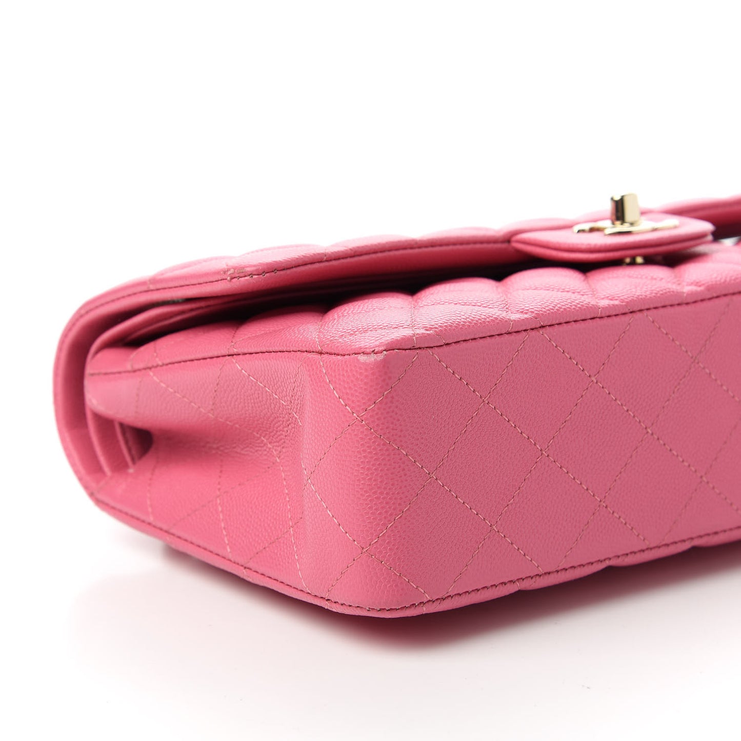 Caviar Quilted Medium Double Flap Pink