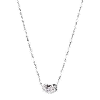 Tiffany Platinum Diamond Elsa Peretti Bean Pendant Necklace 1 of 6