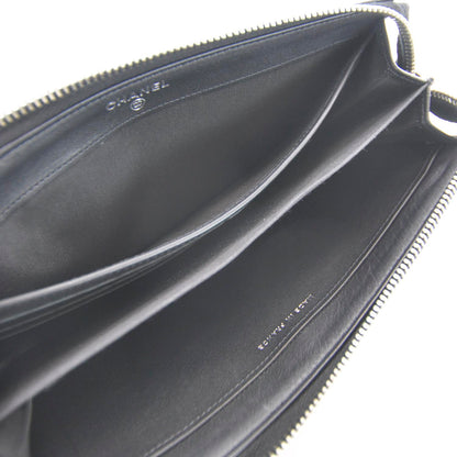 Chanel Caviar Zip Around Pouch Wallet Black 5 of 8