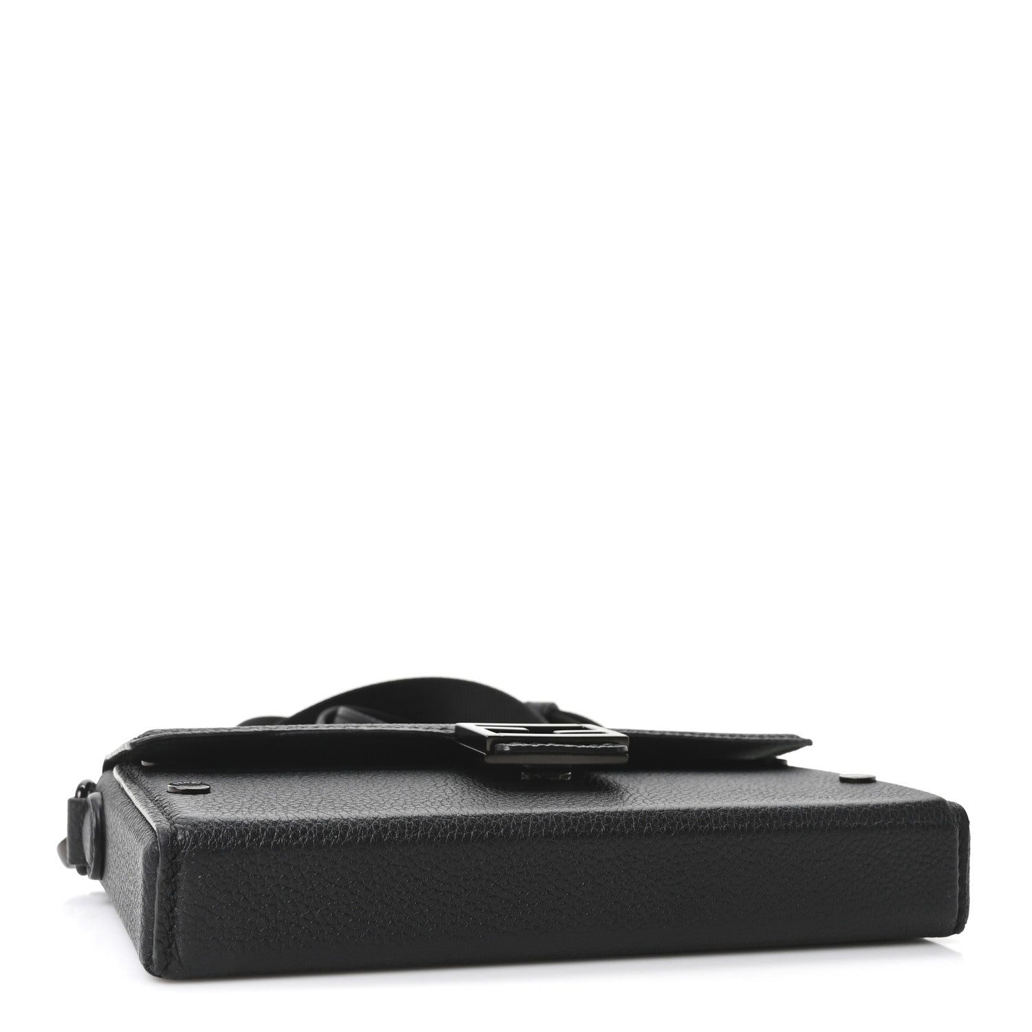 Fendi Vitello Cher Baguette Soft Trunk Phone Pouch Black 4 of 10