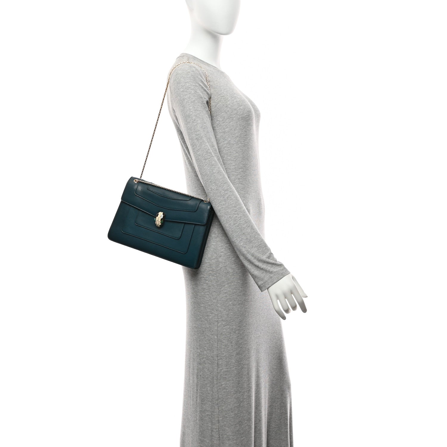 Bulgari Calfskin Serpenti Forever Shoulder Bag Emerald Green 2 of 11