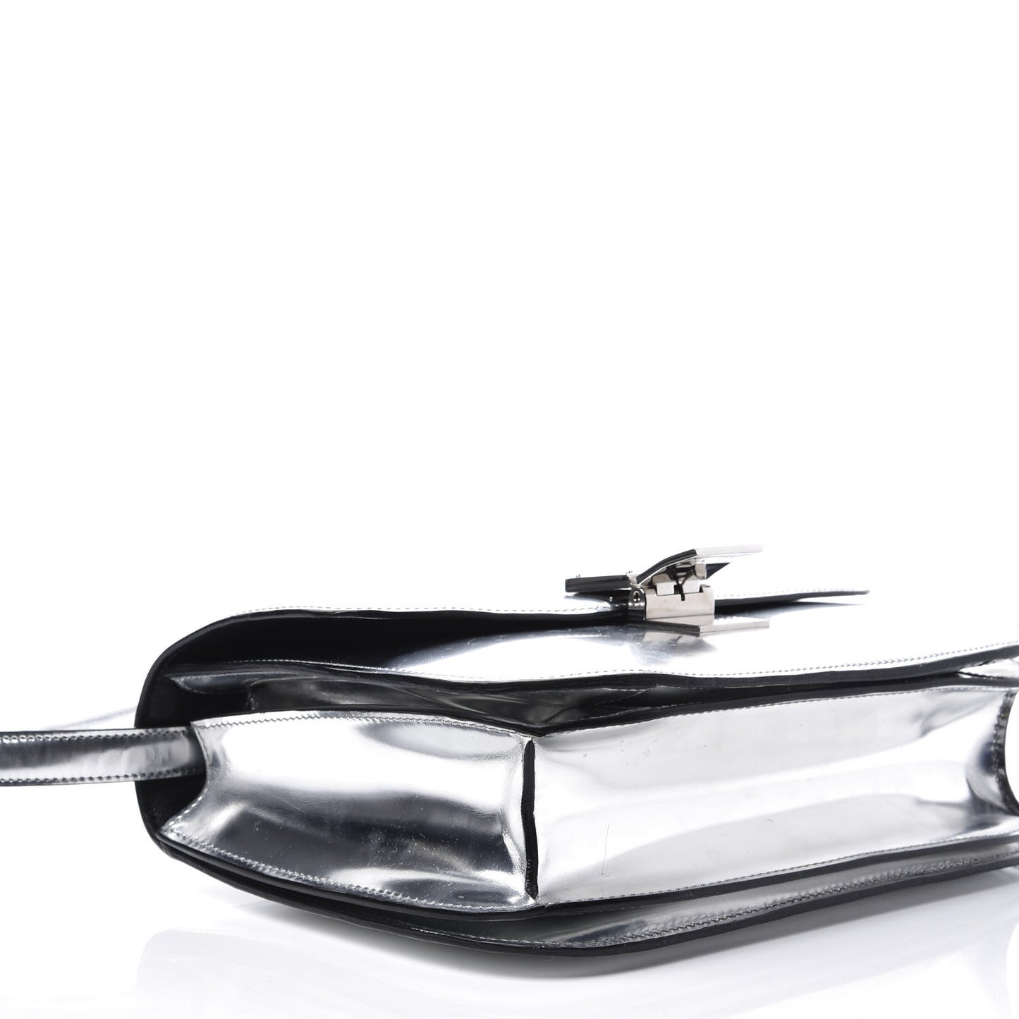 Mirror Box Calfskin Medium Classic Box Flap Bag Silver