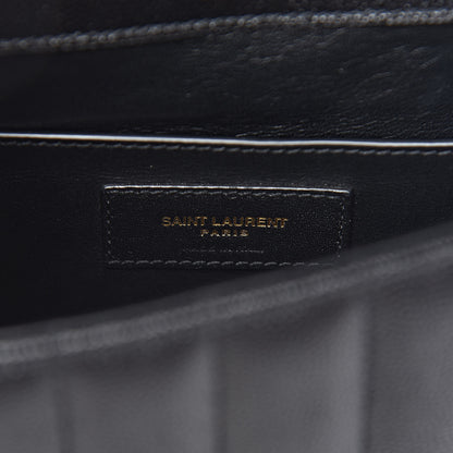 Saint Laurent Grain De Poudre Matelasse Monogram Medium Vicky Chain Bag Black 7 of 10