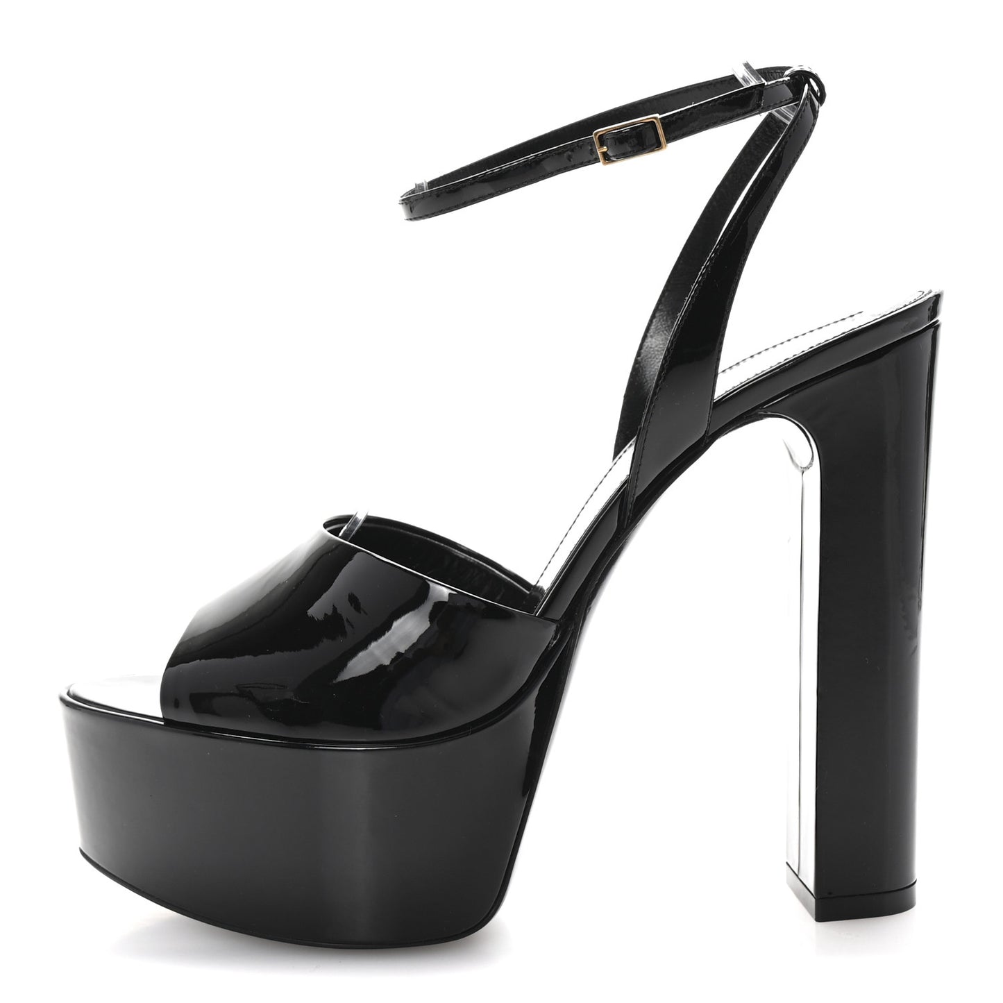 Patent Jodie 95 Platform Sandals 40 Black