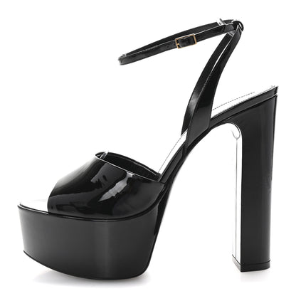 Saint Laurent Patent Jodie 95 Platform Sandals 40 Black 1 of 10