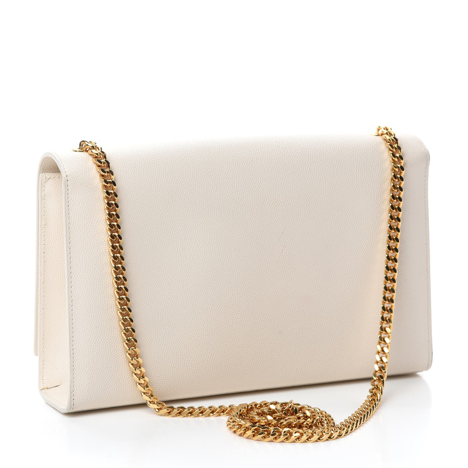 Saint Laurent Grain De Poudre Medium Classic Monogram Kate Satchel Porcellana 3 of 10