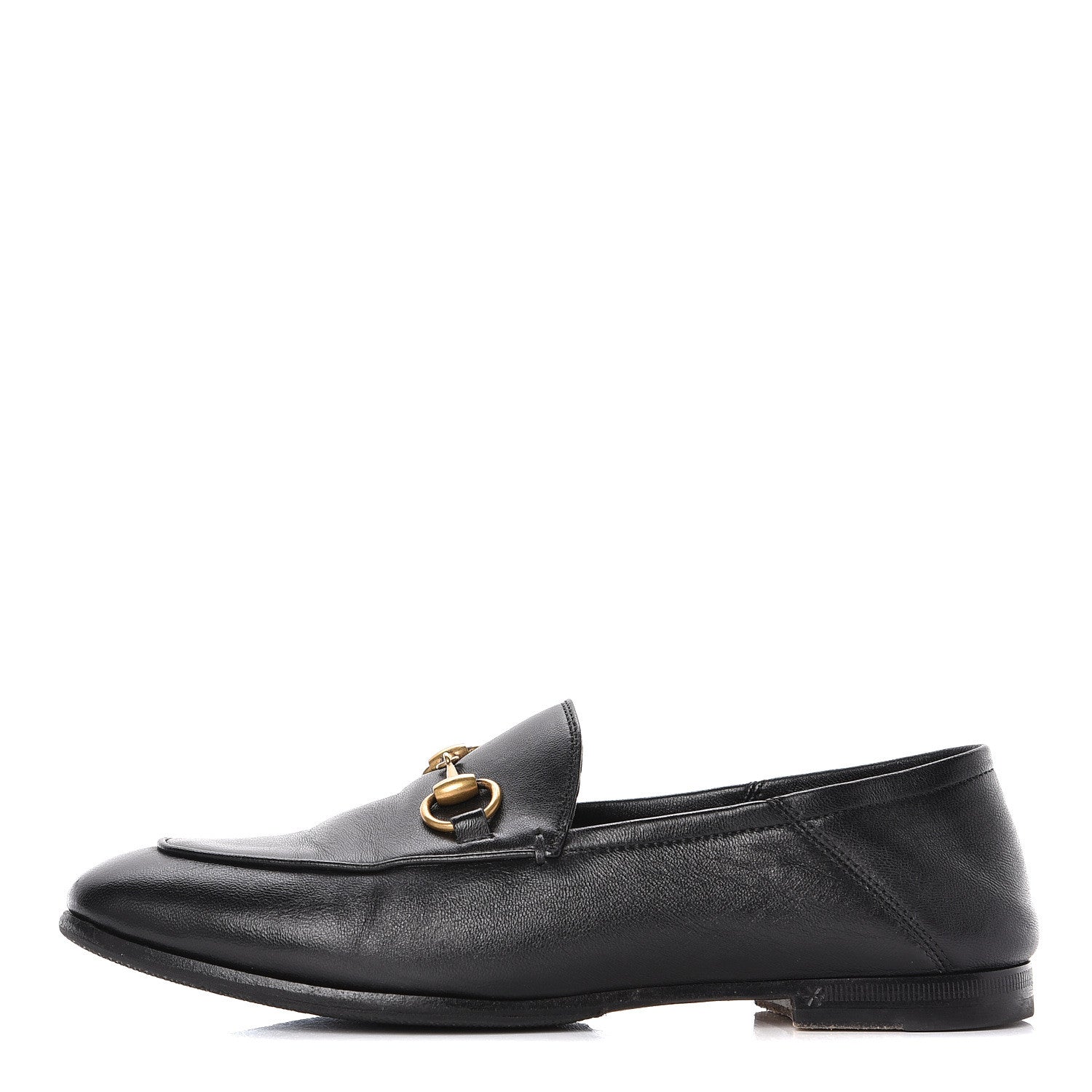 Gucci Lambskin Womens Brixton Horsebit Loafers 34.5 Black 1 of 20