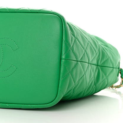 Chanel Lambskin Quilted Large Perfect Meeting Hobo Green 10 of 13