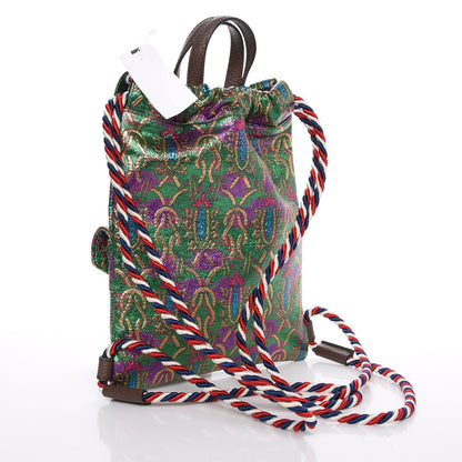 Gucci Brocade Animalier Bow Drawstring Backpack Multicolor 3 of 7