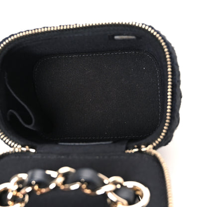 Chanel Lambskin Crochet Quilted Mini Vanity Case With Chain Black 5 of 10