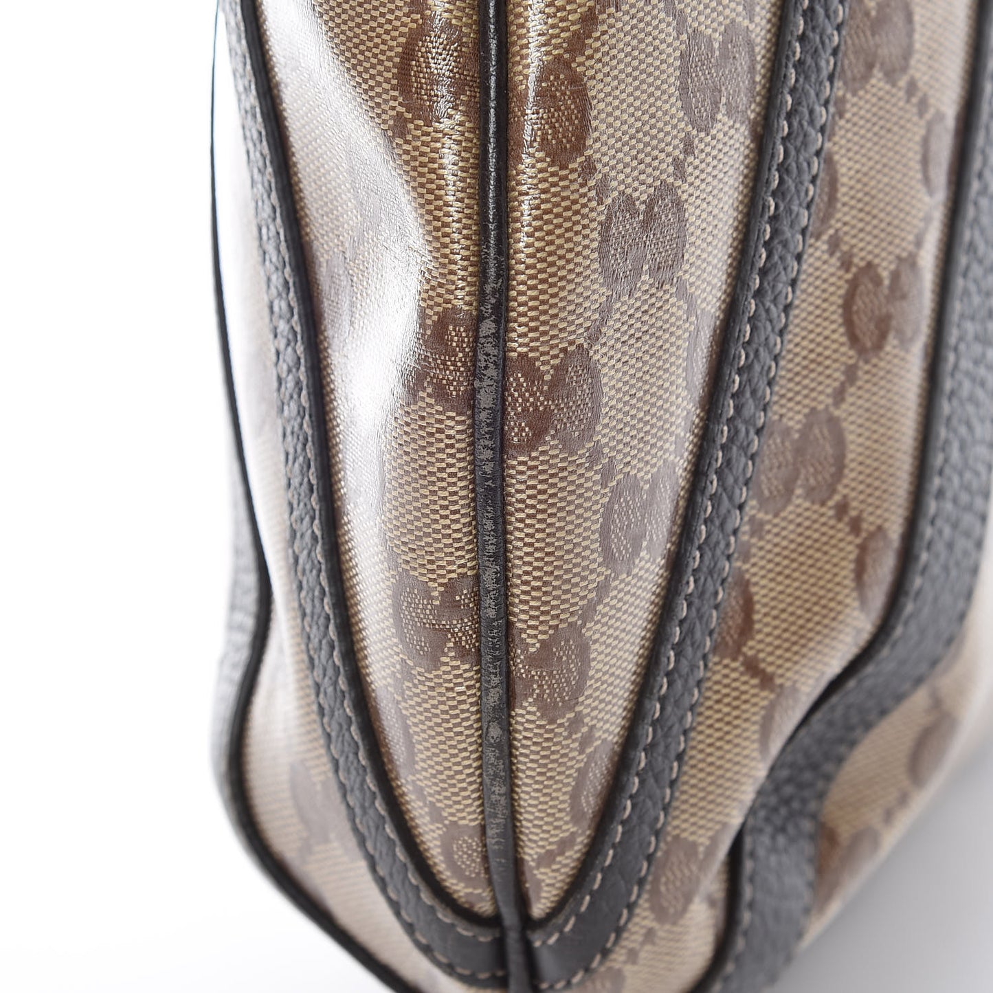 Crystal Monogram Medium Abbey Convertible Tote Dark Brown