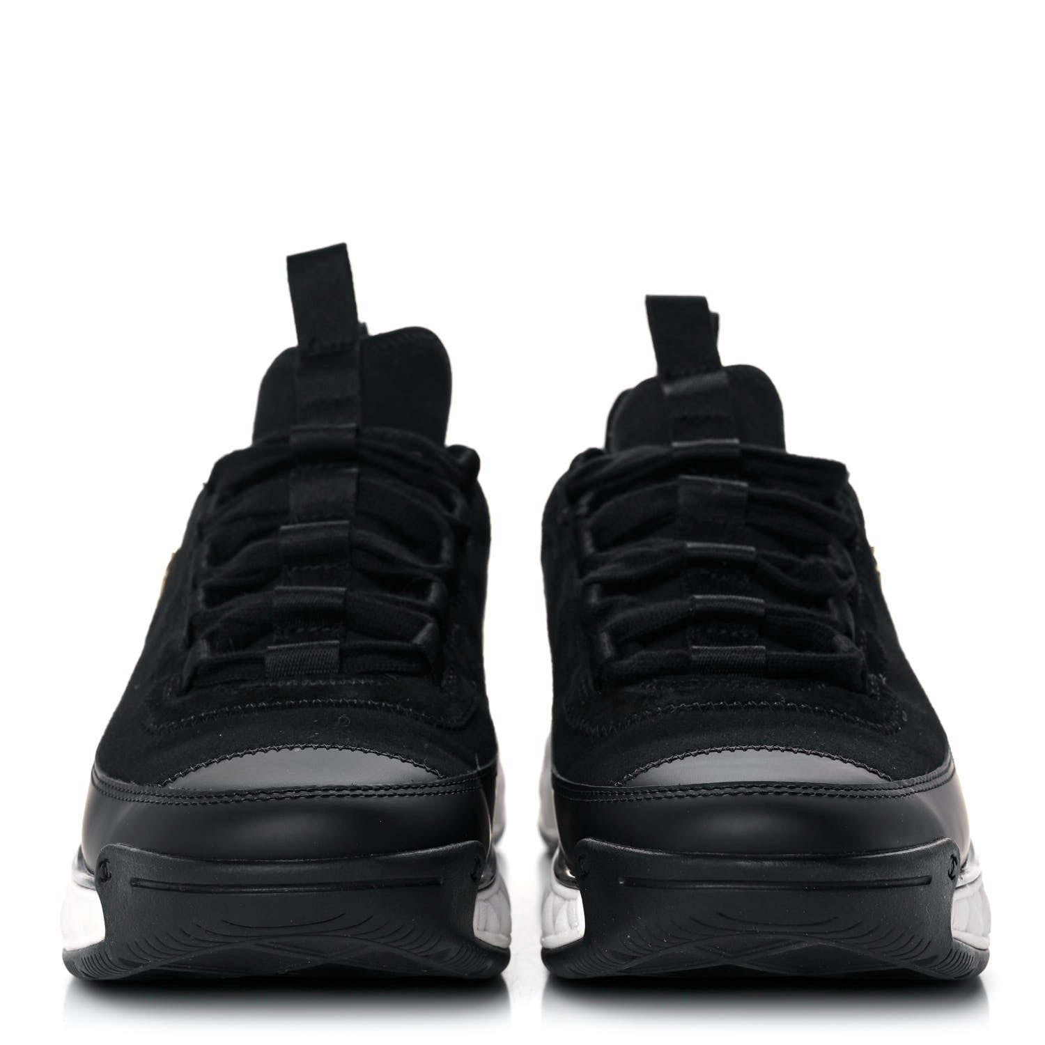 Chanel Velvet Calfskin Mixed Fibers CC Sneakers 38 Black 2 of 9