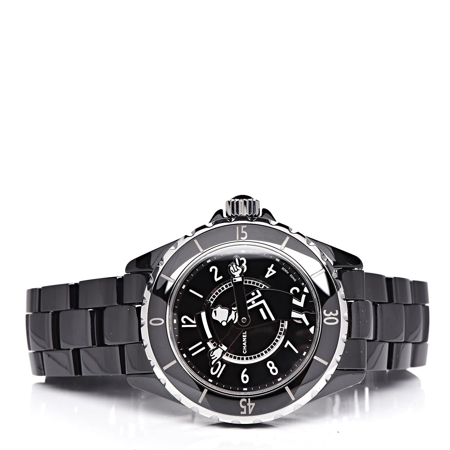 Chanel Stainless Steel Ceramic Diamond 38mm J12 Limited Edition Mademoiselle Automatic Watch Black 6 of 14