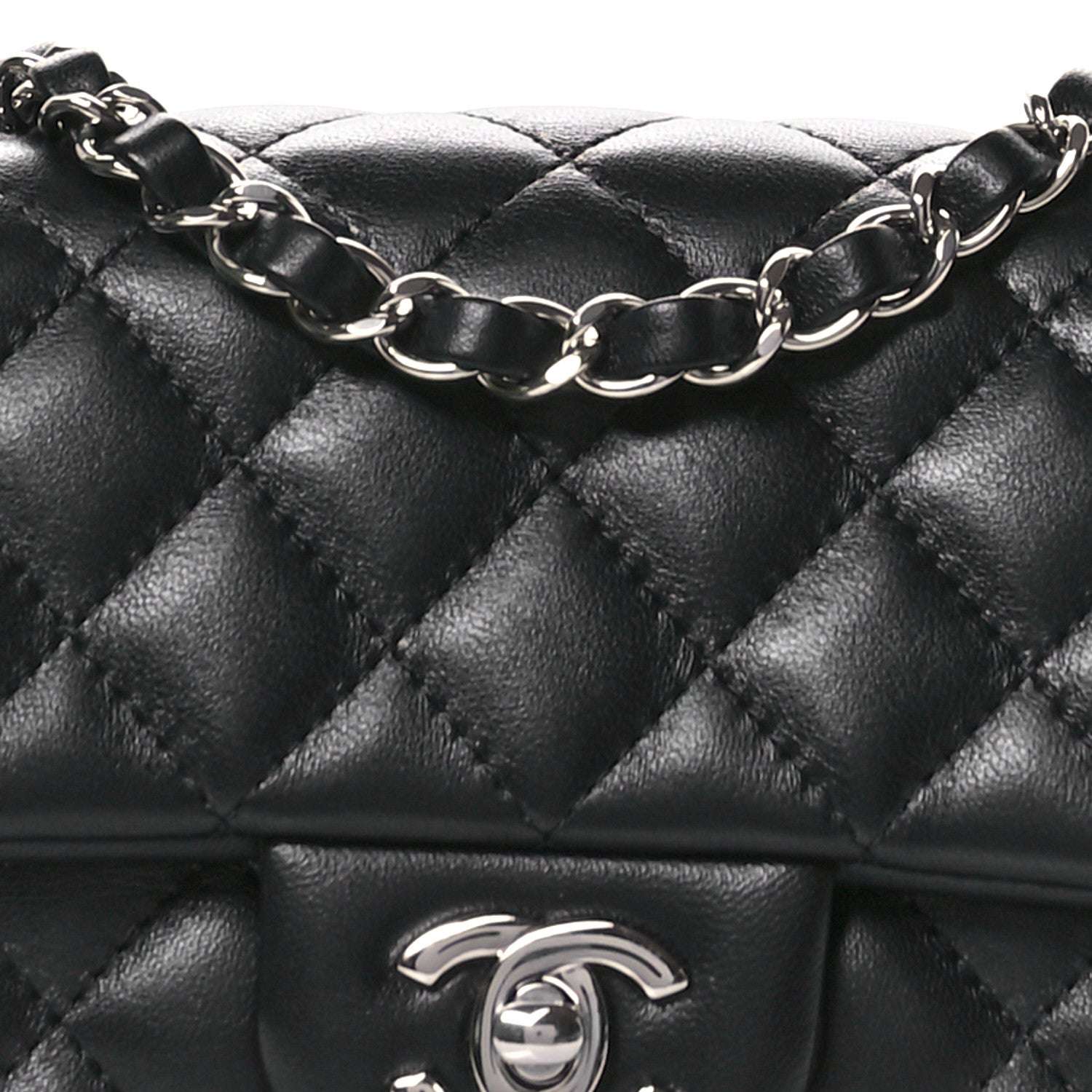 Chanel Lambskin Quilted Mini Rectangular Flap Black 8 of 11