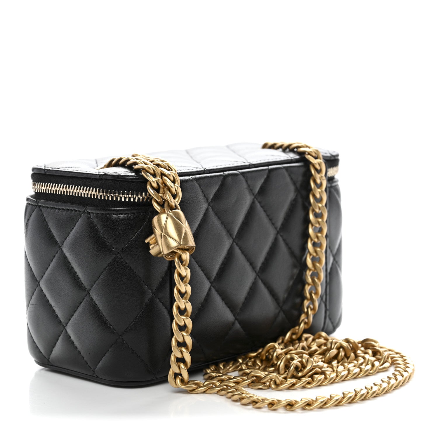 Chanel Lambskin Quilted Small Pillow Crush Vanity Case With Chain Black 3 of 12