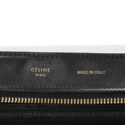 Celine Crocodile Embossed Calfskin Suede Medium Trapeze Black 5 of 7